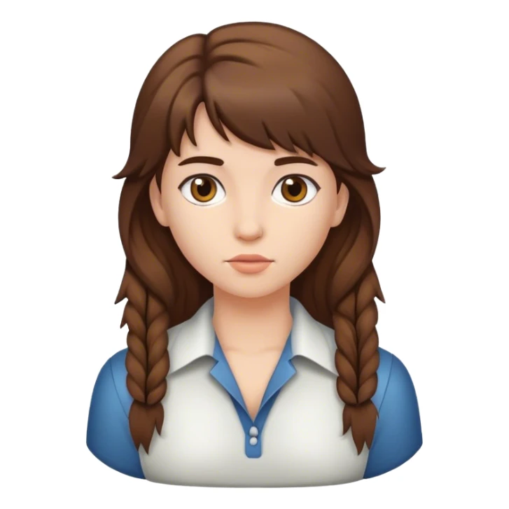 girl with mullet hair brown  sticker