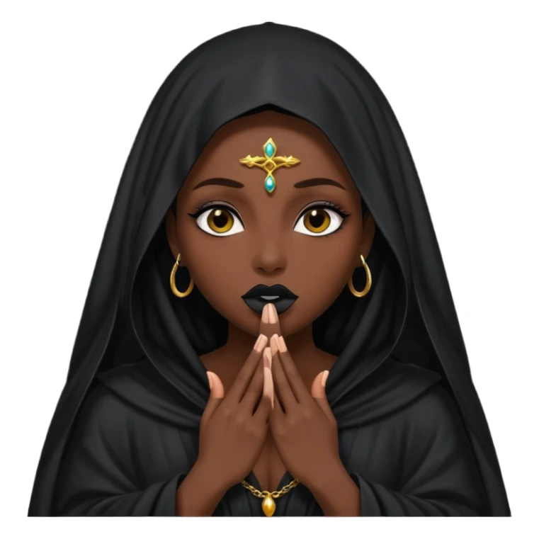 Priestess lifting black veil from her lips, blasphemous erotic energy sticker