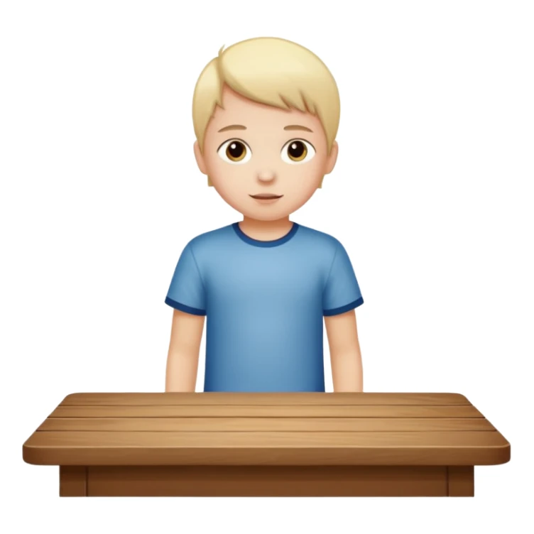 niño parado encima de una mesa sticker