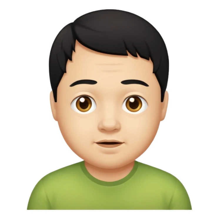 down syndrome man with black hair  sticker