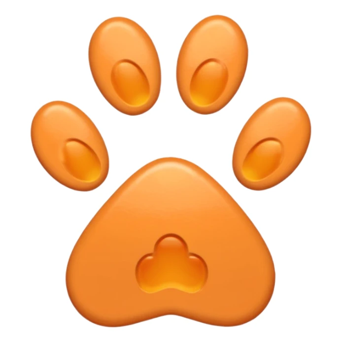 a light pastel orange pawprint sticker