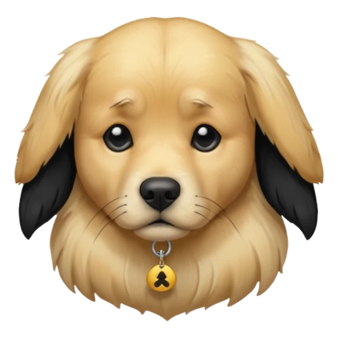 Sad golden retriever dog, depressed, emo, wearing goth accessories sticker