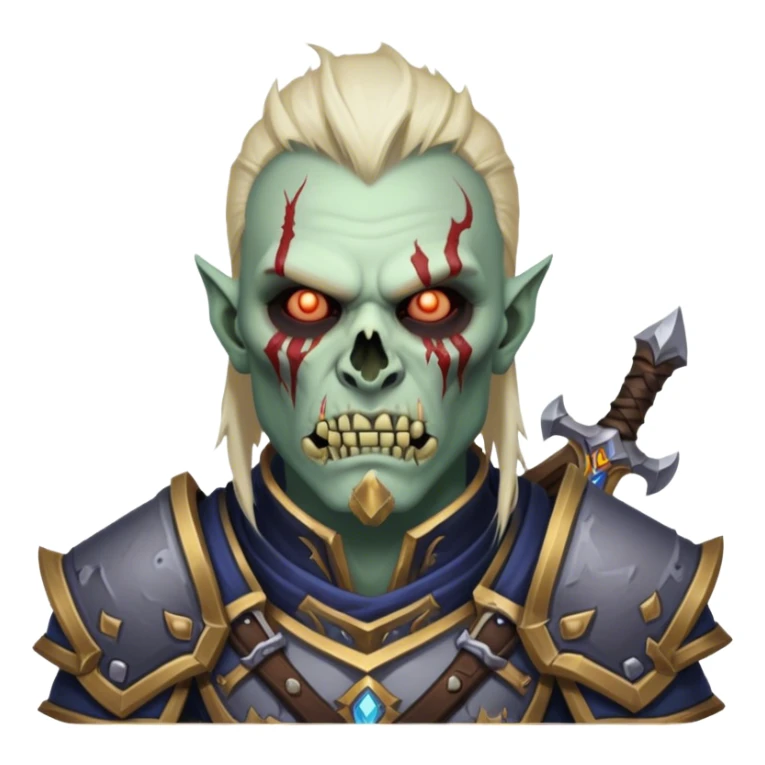 undead male warrior from world of warcraft sticker
