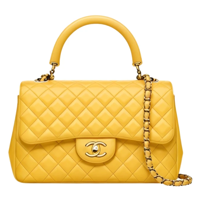 chanel butter yellow bag with gold hardware sticker