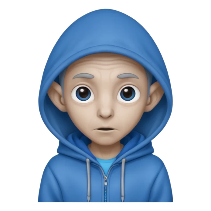 Aliens gray skin, blue hoodie, long big ears sticker