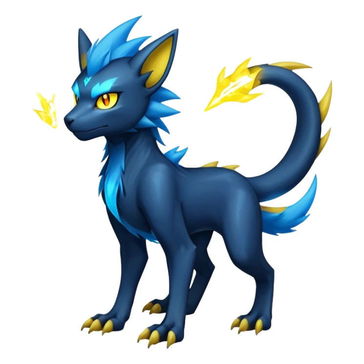 Manectric-Luxray-Draco-Fakémon-hybrid-creature (full body), 4 legs sticker