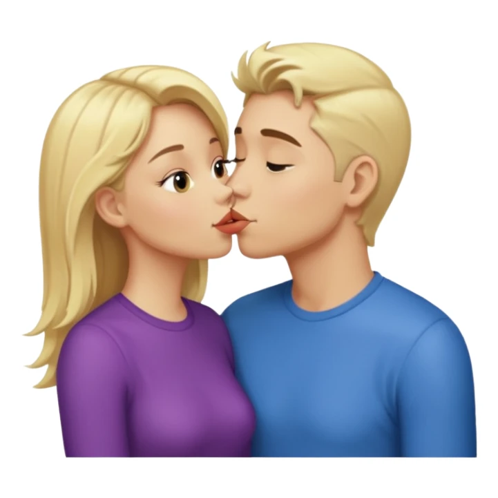 blonde girl and gay guy kissing sticker