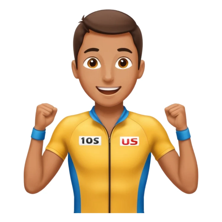 Person Winning a race SUPER happy sticker