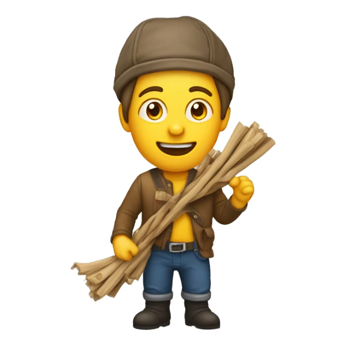 houtenklompen met een boeren gezicht sticker