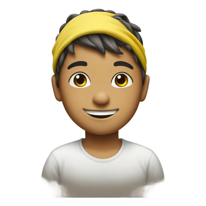 smilings boy in hairband portrait sticker