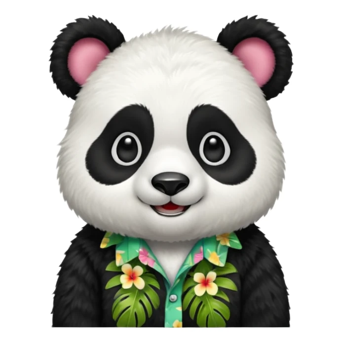 panda bear wear aloha shirt sticker