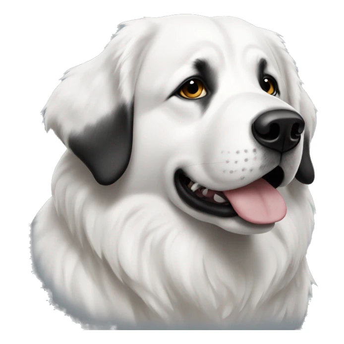 Great Pyrenees with black and white face sticker