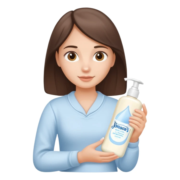 Girl holding johnson baby body lotion sticker