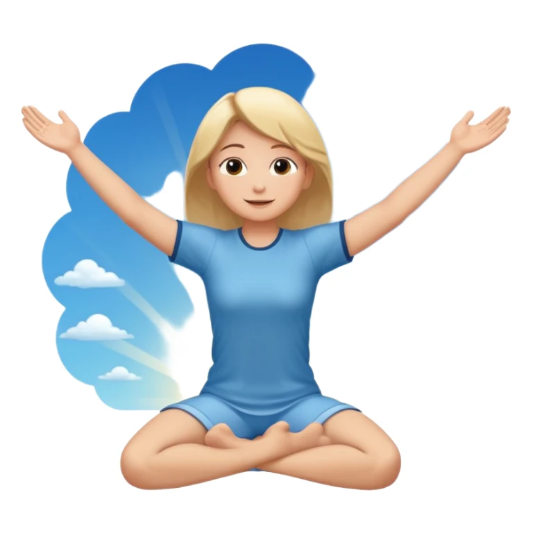 Thanking the sky on knees arms outstretched  sticker