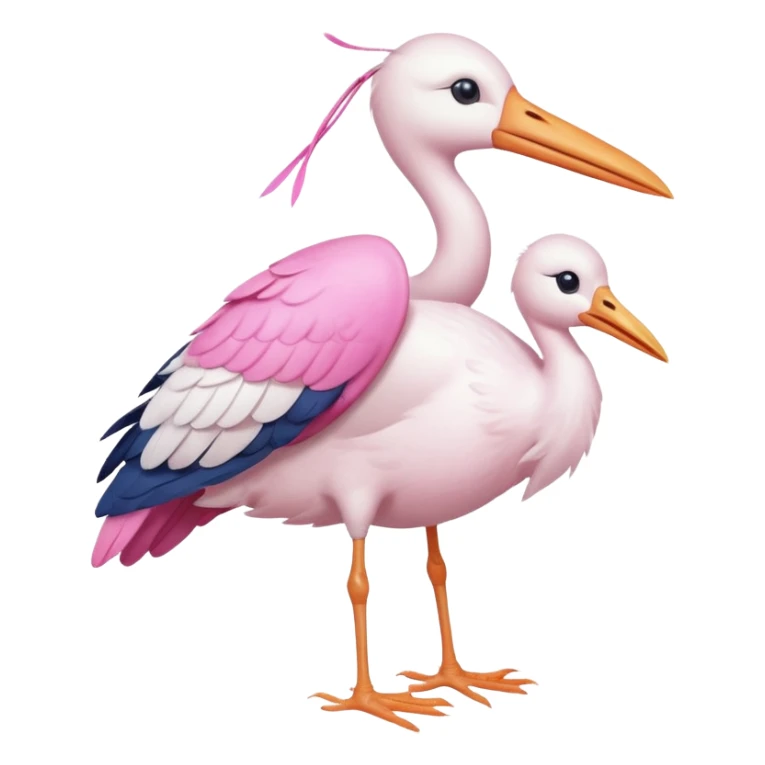 Cigueña cargando un bebé humano sticker