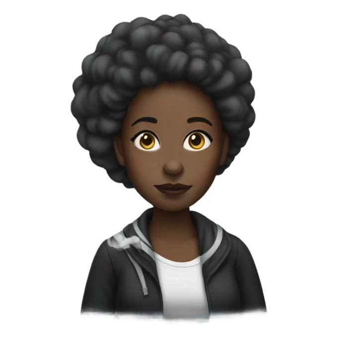 Black girl with smoke sticker