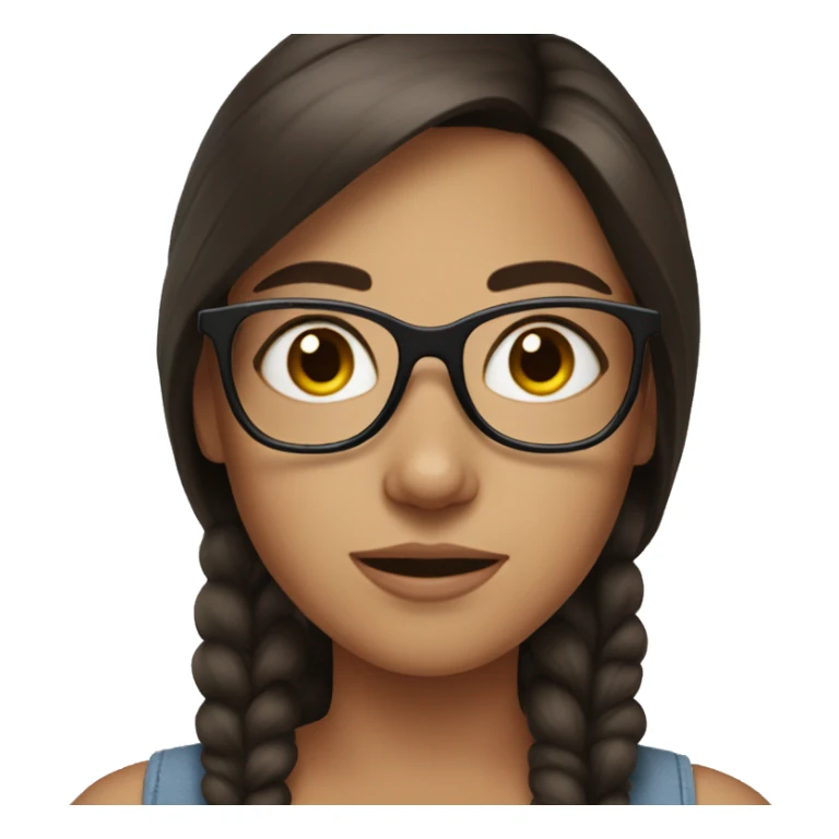 Brunette girl with freckles and glasses  sticker