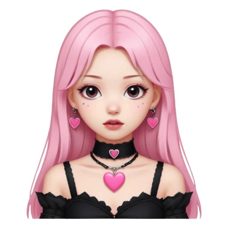 BLACKPINK-inspired gothic clothes ,  hearts, black and pink, cute,  sticker