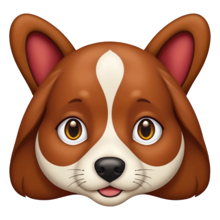 Dark red brown dog with honey brown eyes half floppy ears  sticker