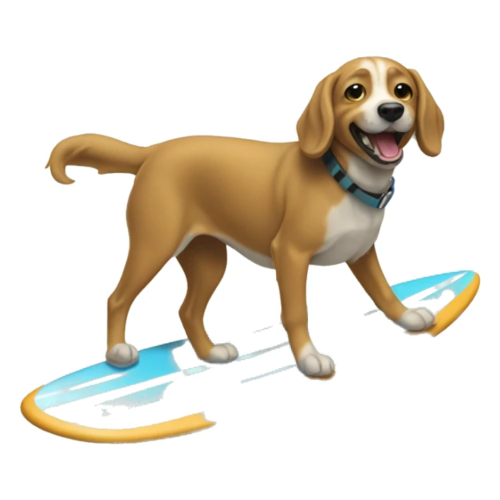 chien qui fait du surf sticker