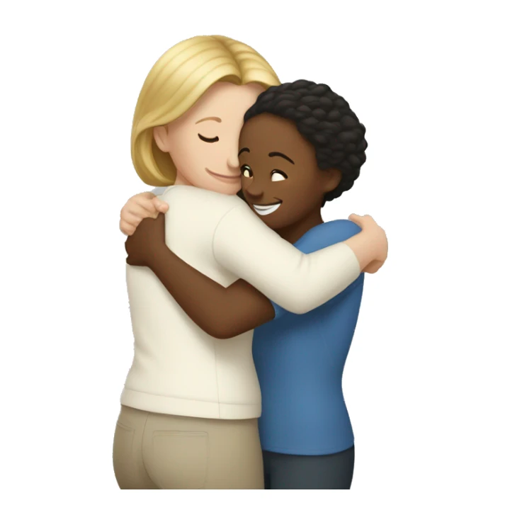 White Mom giving a hug to white daughter sticker