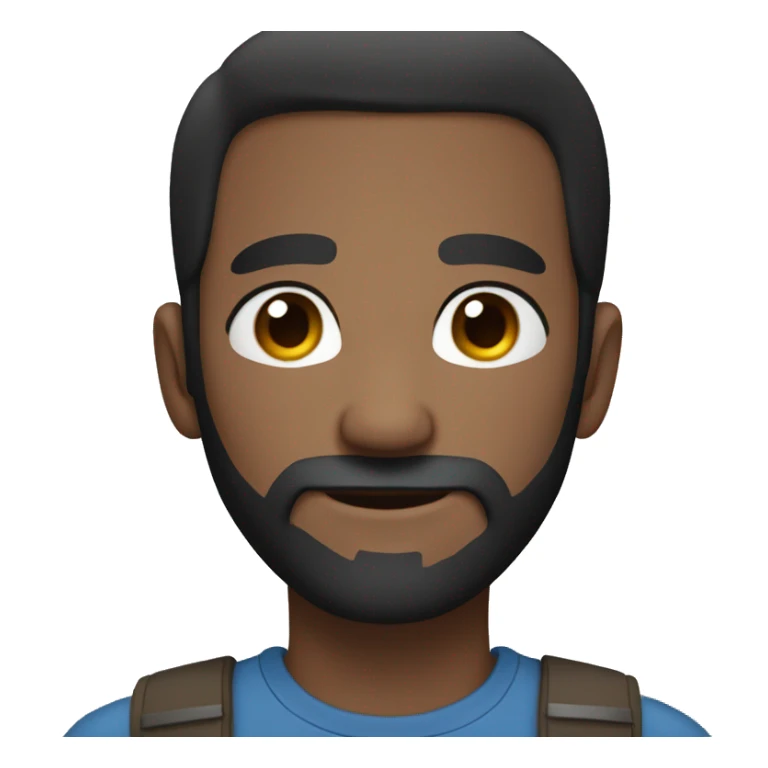 Short black hair male with blue eyes and beard sticker