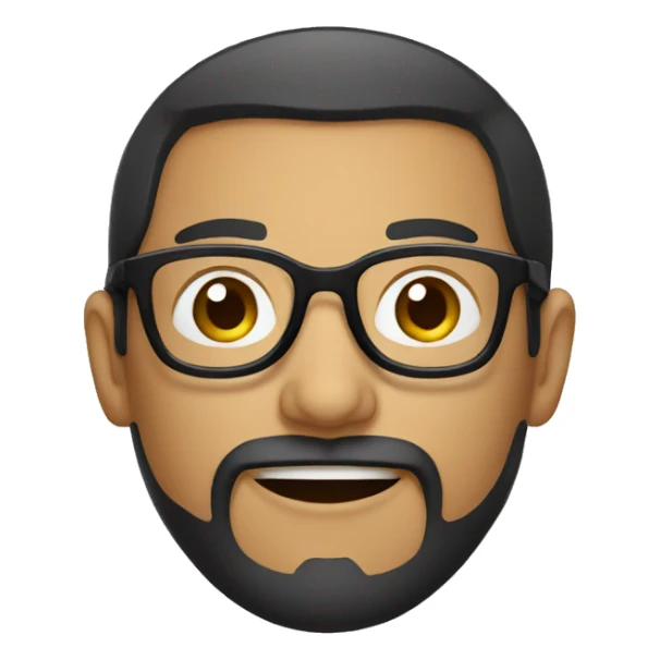 Indonesian man with little beard and glasses sticker