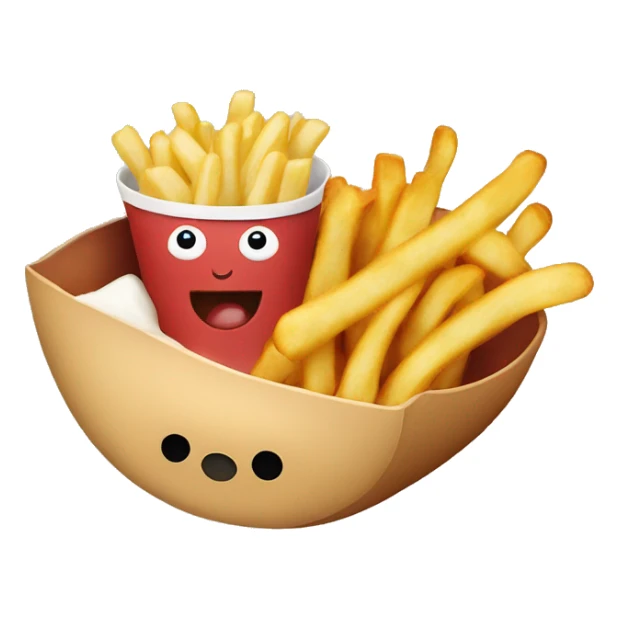 french fries with hotdog in bowl sticker