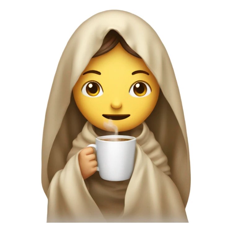 Light girl inside a blanket sipping coffee eyes closed sticker