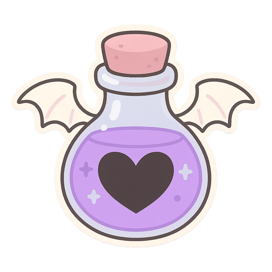 pastel goth objects, show one sticker