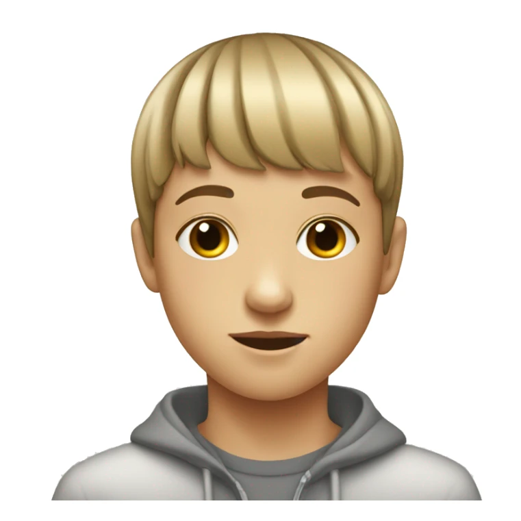 teenager with bowl cut and disability  sticker