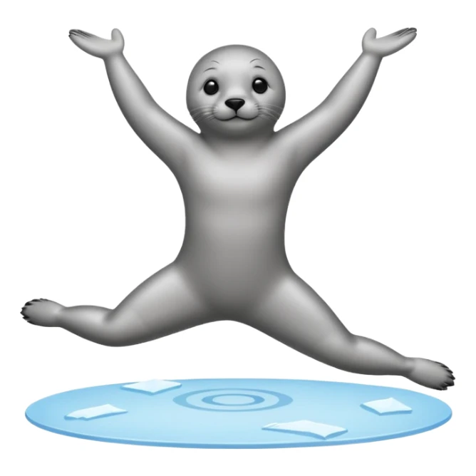 A seal performing gymnastics and juggling on ice sticker