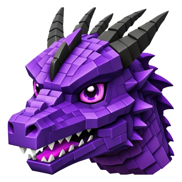 Minecraft black dragon head with purple eyes sticker