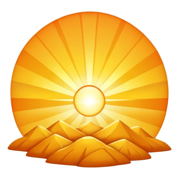 Golden sunrise with rays of light, no people sticker