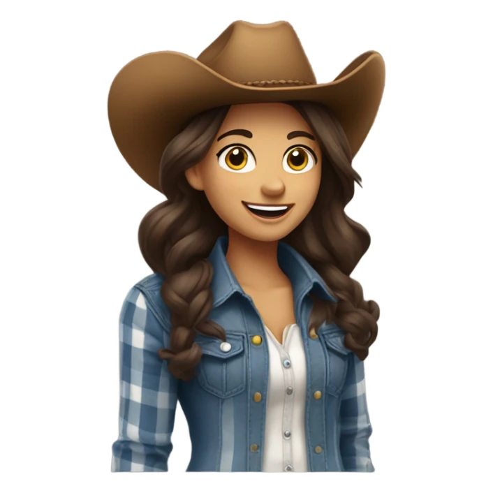 Pretty brunette cowgirl  sticker