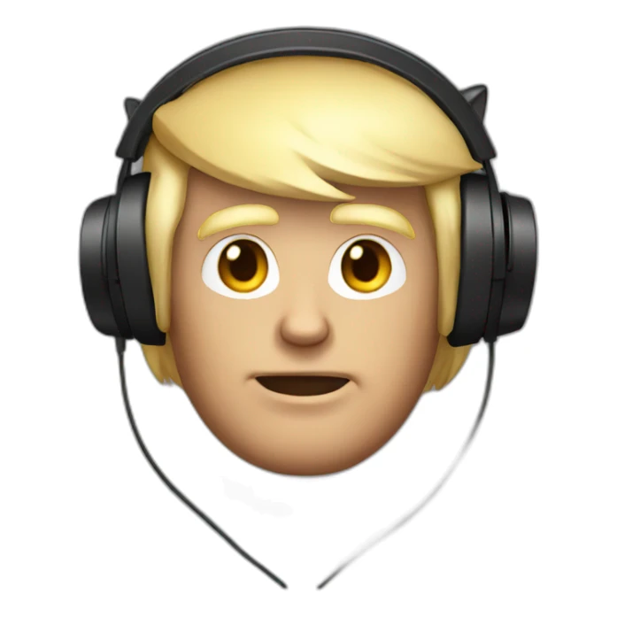 Donald Trump wearing cat ear headphones sticker