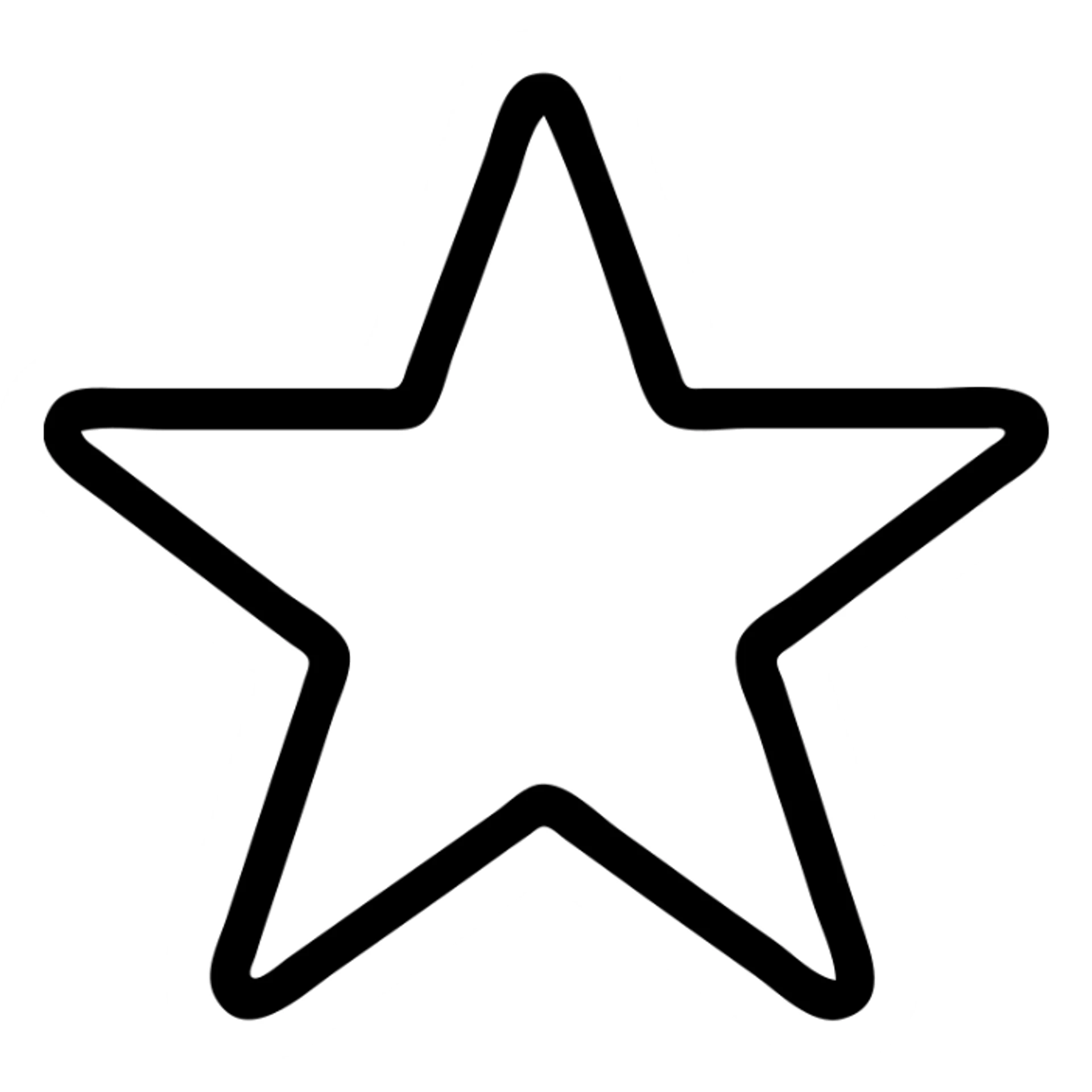 yellow star, left side filled in yellow, right side transparent or outlined, minimal icon style sticker