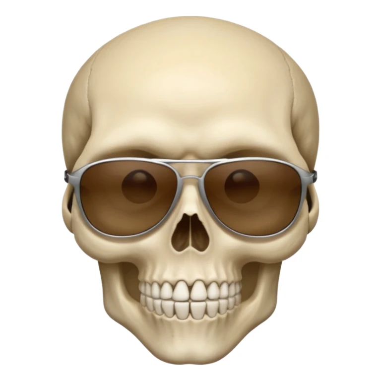 Make a skull face with sunglasses down a bit so you can see his eyes and his left eye brow up a bit sticker