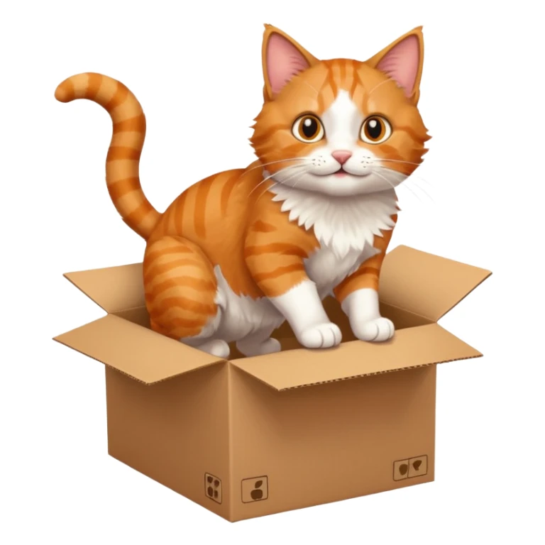 cat jumping out of a box sticker