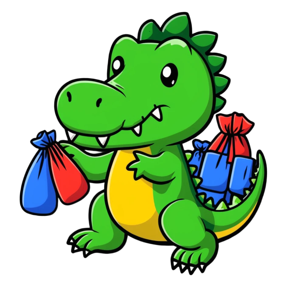 crocodile carrying bombs, bombardier crocodile sticker