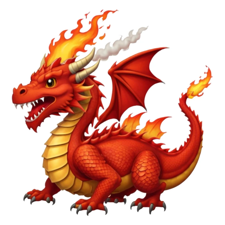 a red wales dragon with fire out its mouth sticker
