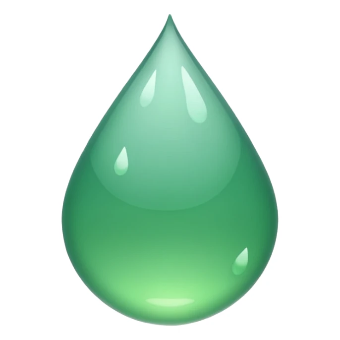Gota de agua de color verde sólido sticker