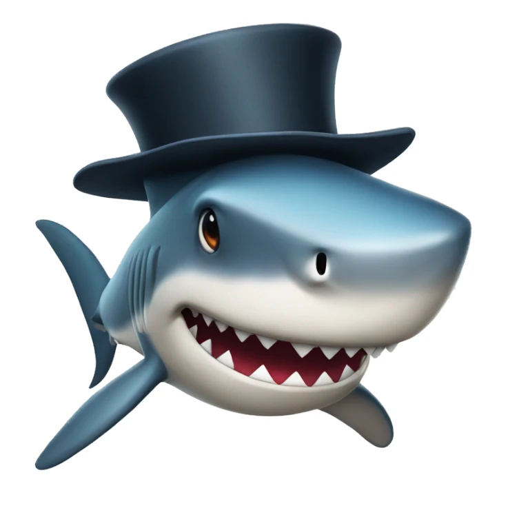 Shark with a top hat sticker