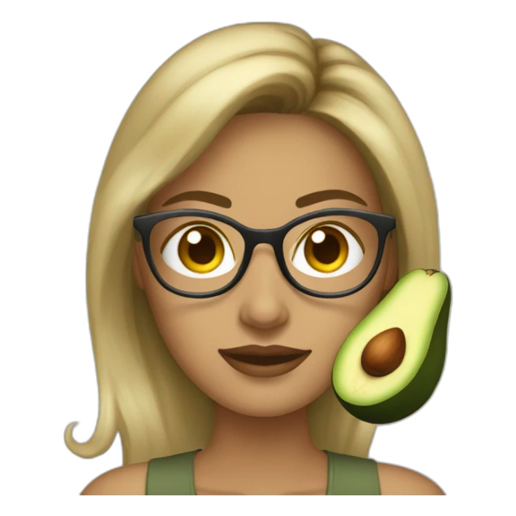 avocado-woman-in-eyeglasses-darkblonde-hair sticker