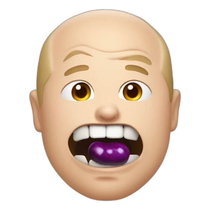 putin aubergine in mouth sticker