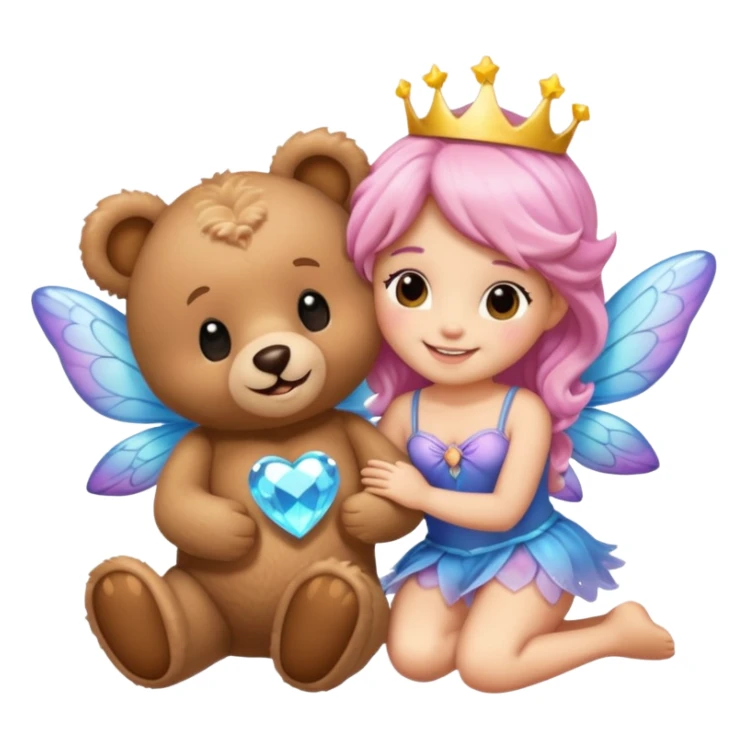 Teddy and fairy as a couple sticker