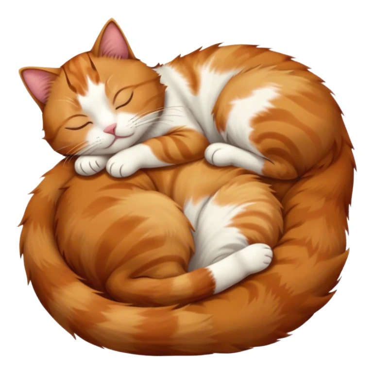 Calico cat with brown on their left side and ginger on their right side sleeping sticker