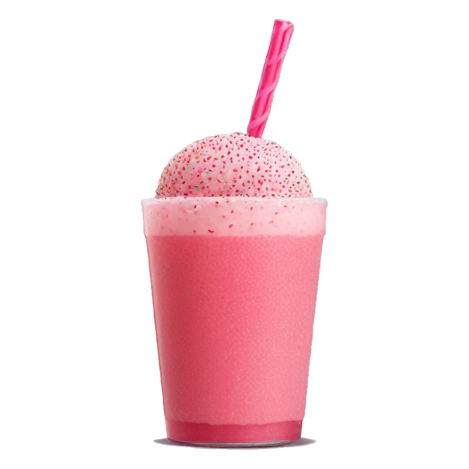 A strawberry Matcha drink with pink pop rock sprinkles on top sticker