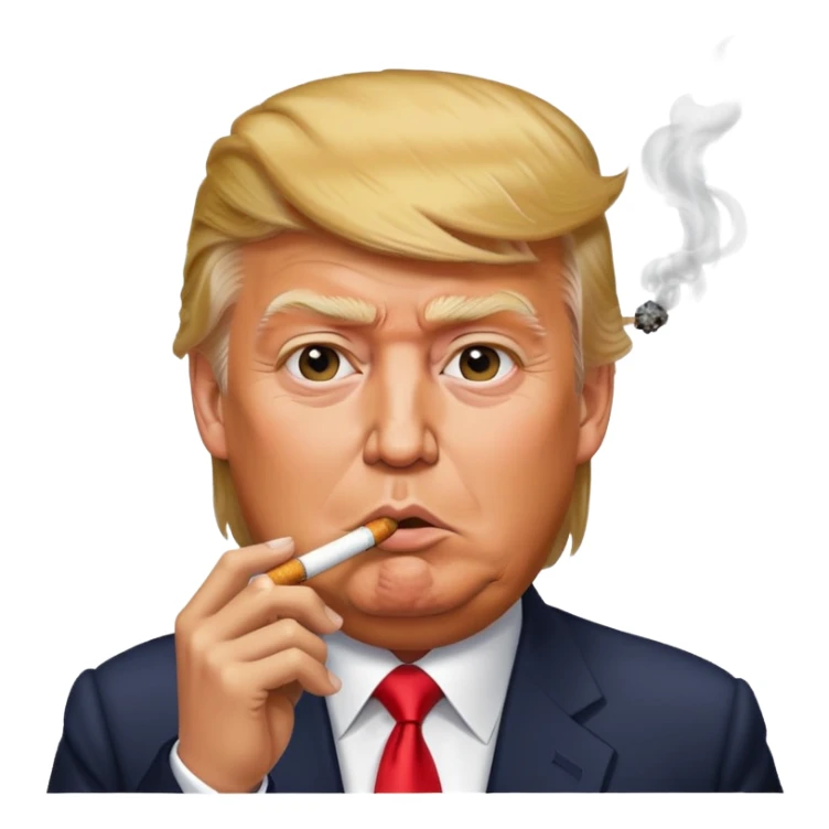 Donald trump with cigarette in mouth sticker