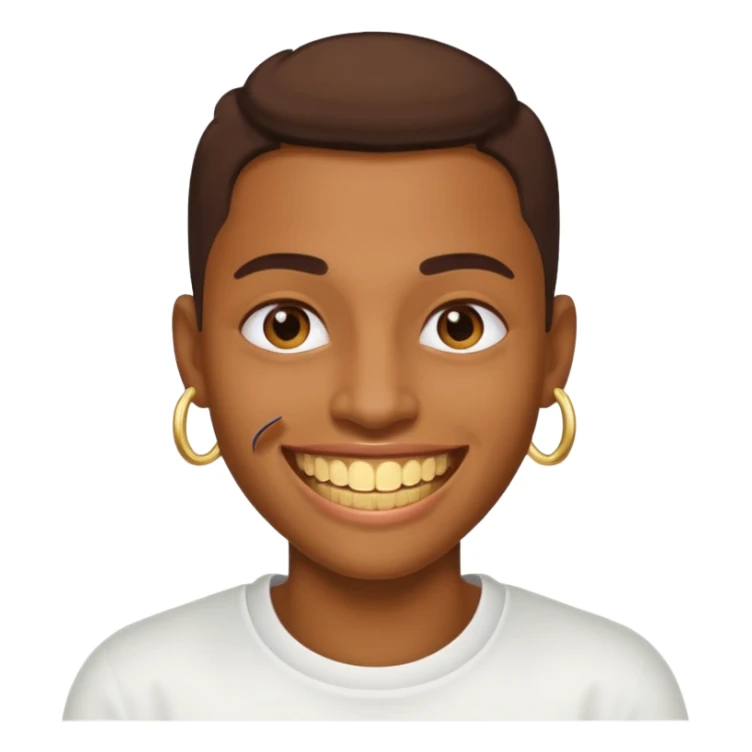 An emoji checking it's grillz lyk a rapper  sticker